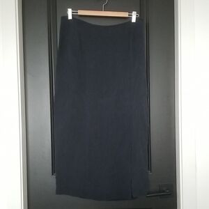 Peter Nygard 100% Silk Faded Navy Midi Skirt